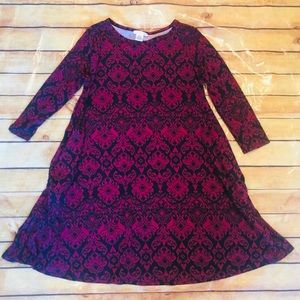 Honey & Lace Black & Red Damask Soft Dress